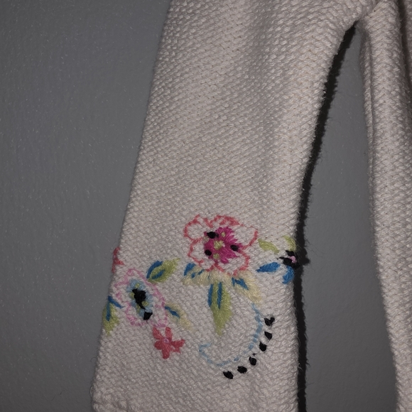The Children's Place Cream Knit Top with Pink & Blue Floral Embroidery - Picture 3 of 5